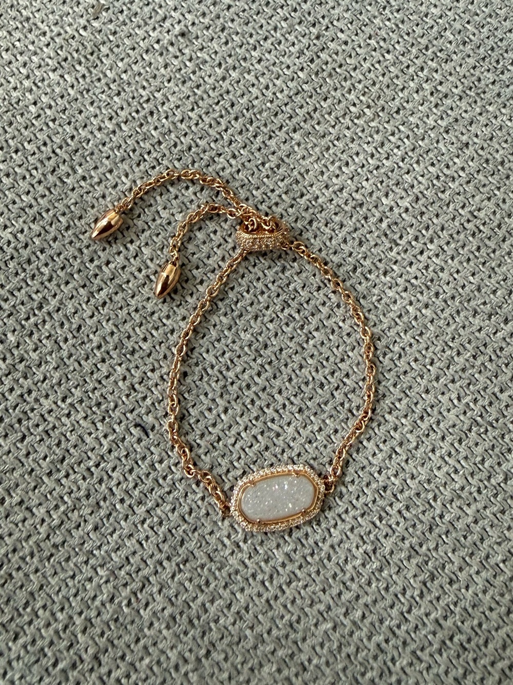 Kendra Scott Rose Gold Bracelet with White Drusy Stone